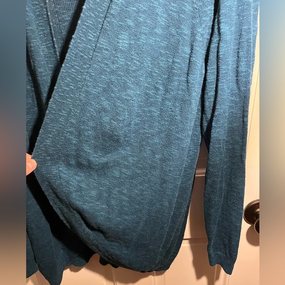 Teal Torrid Slub Cardigan Curve Front Sweater - Picture 3 of 8